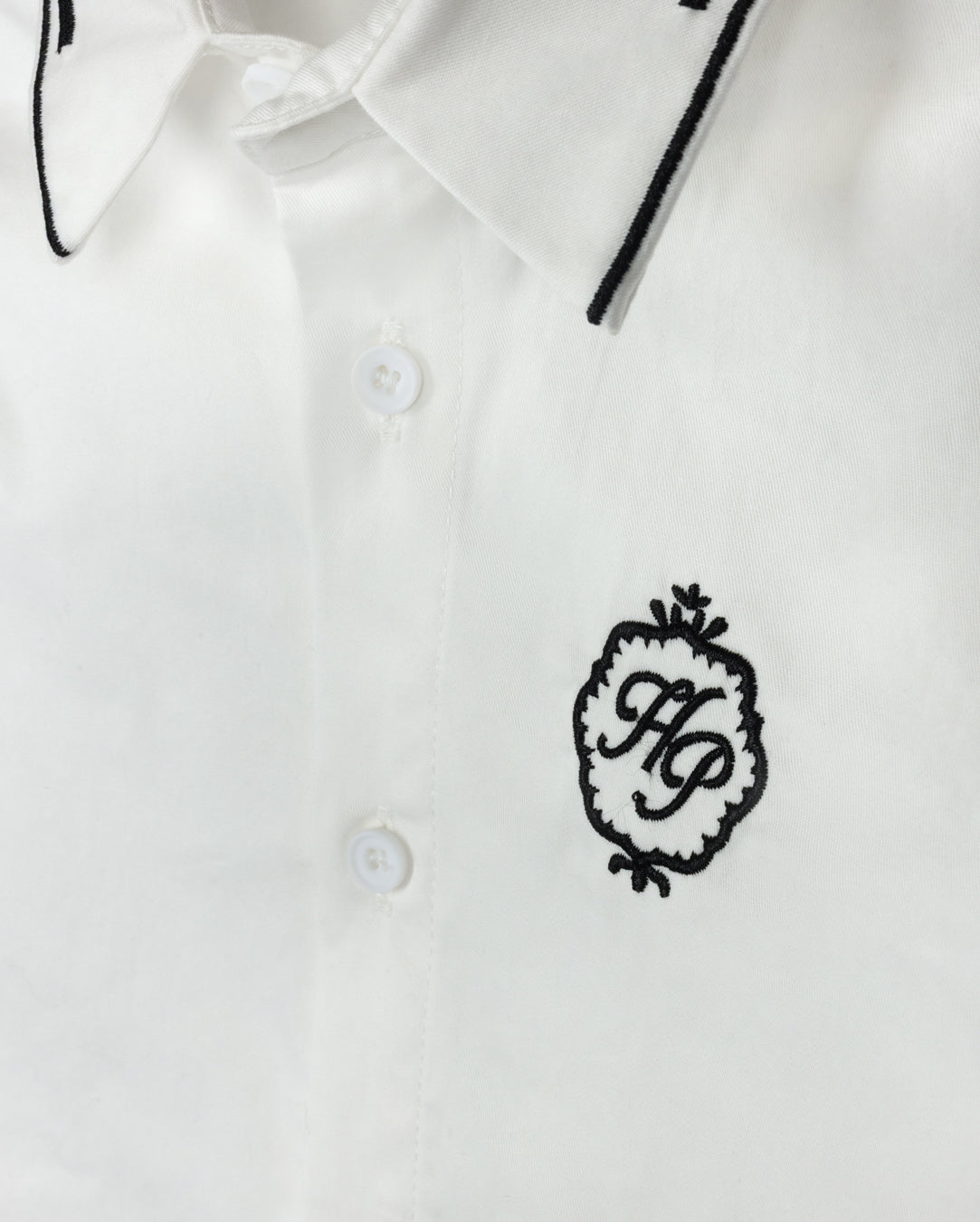 Embroidered Trim Collared Shirt