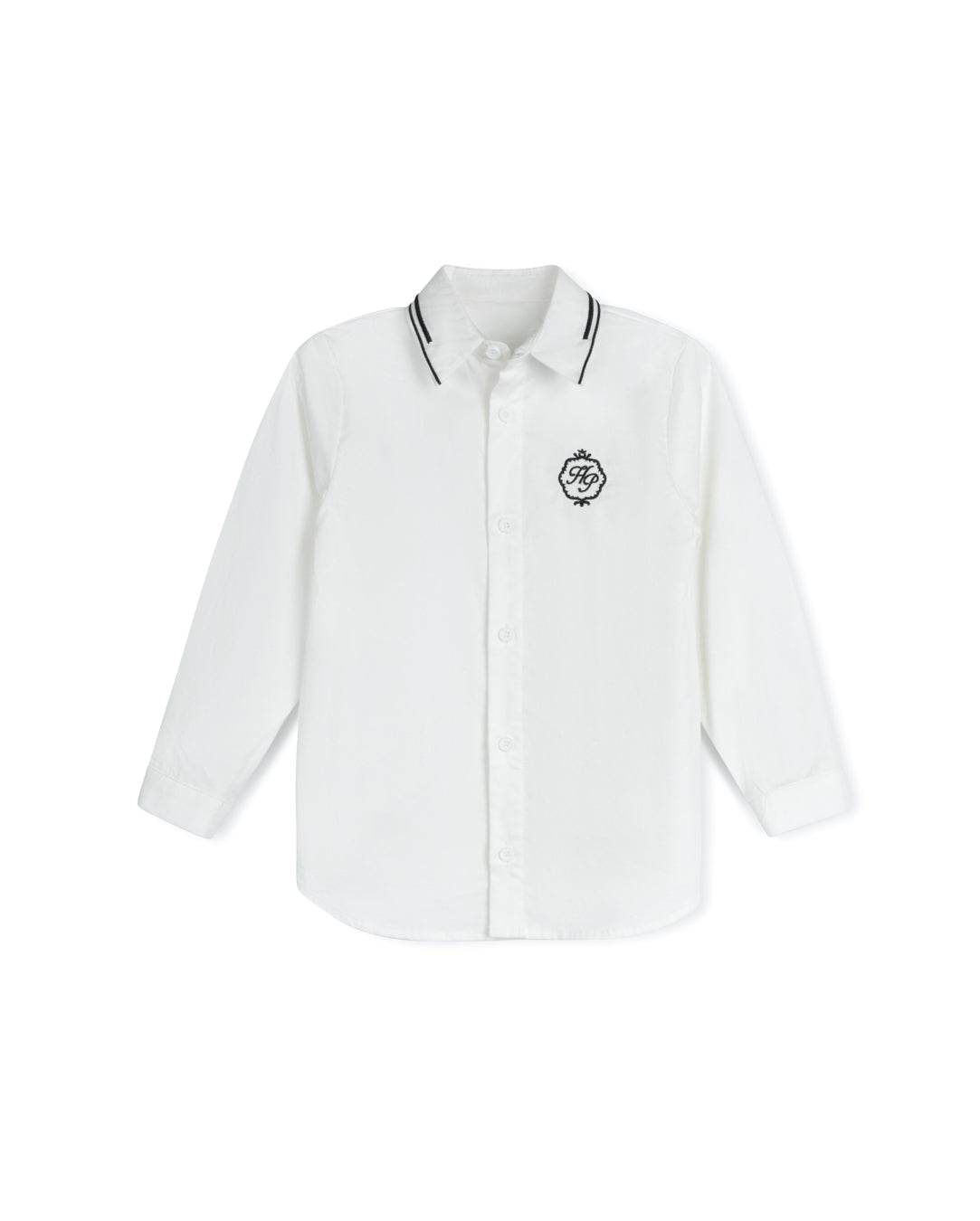 Embroidered Trim Collared Shirt