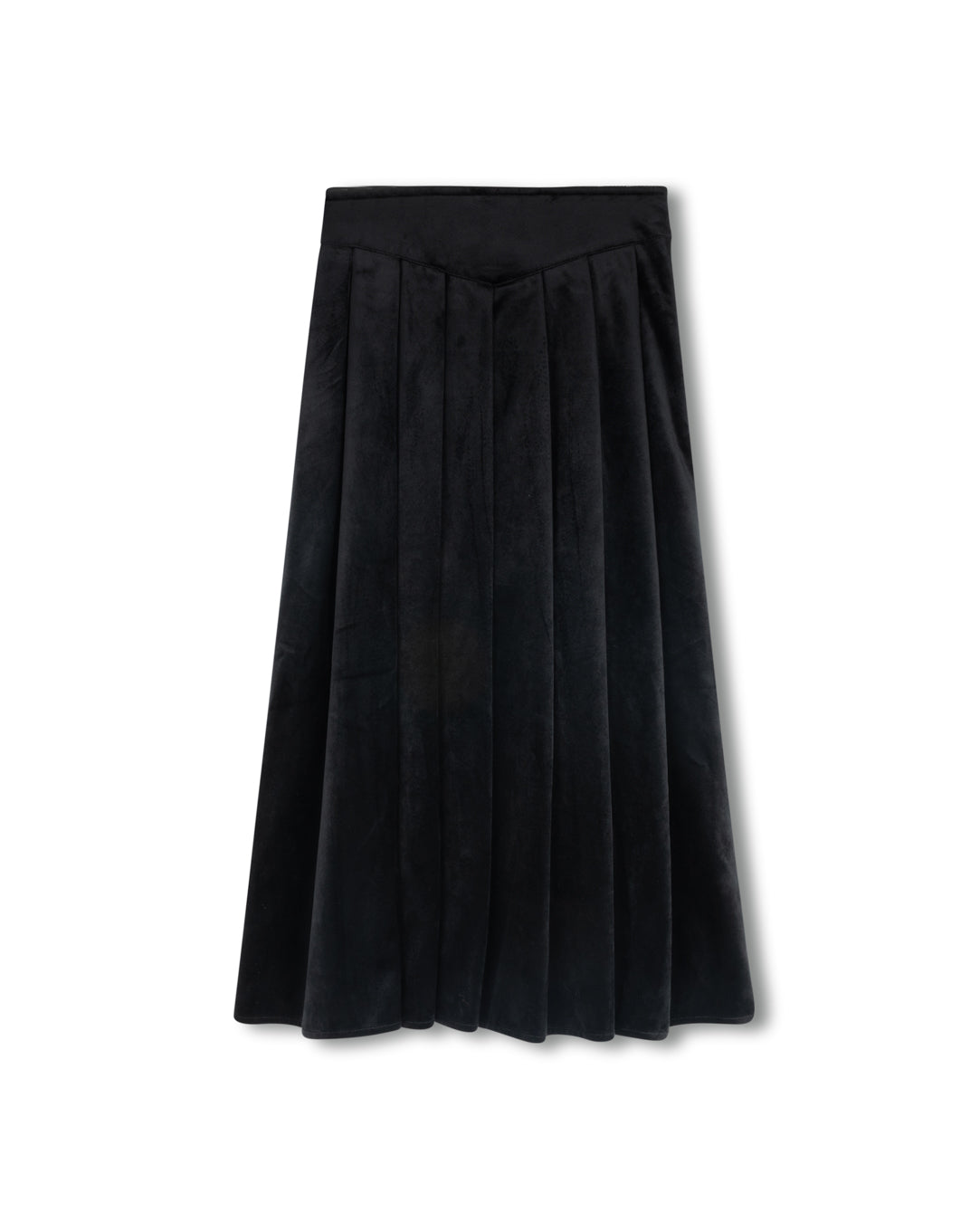 Boucle V-Waist Velvet Midi Skirt