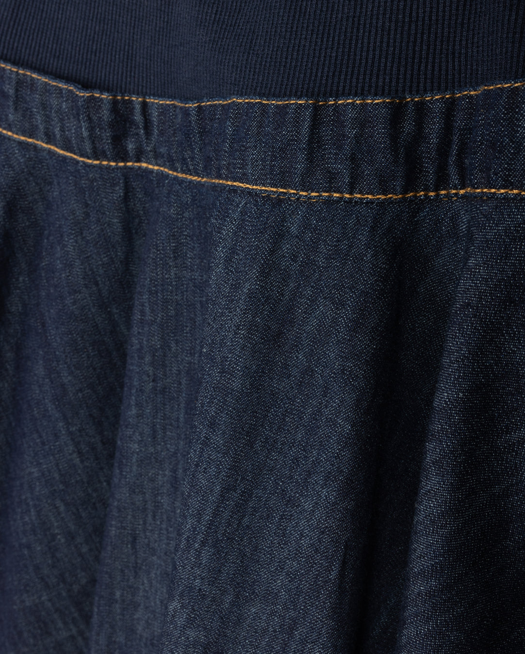 Lenny Ribbed Waist Denim Skirt