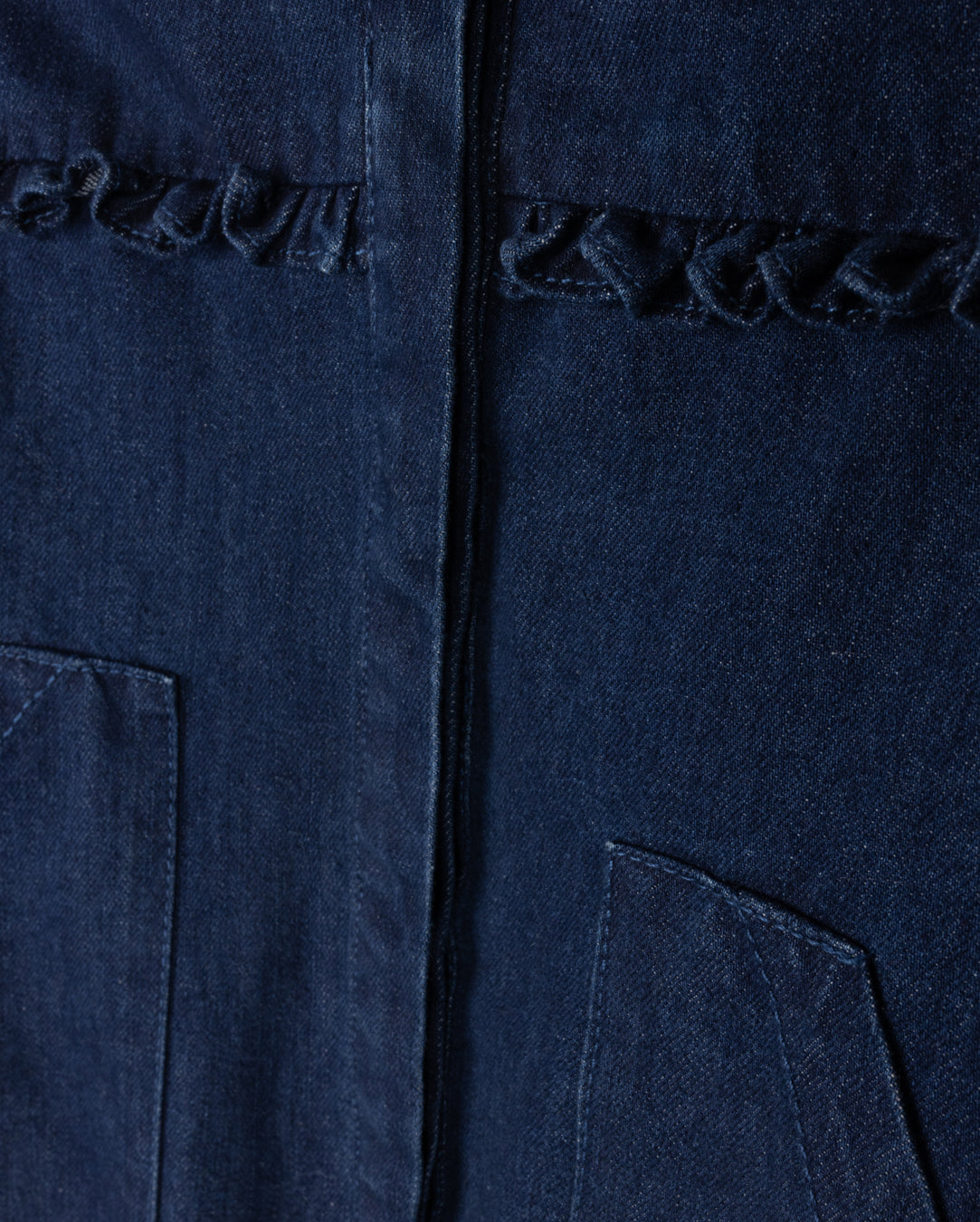 Denim Ruffle Trim Jacket