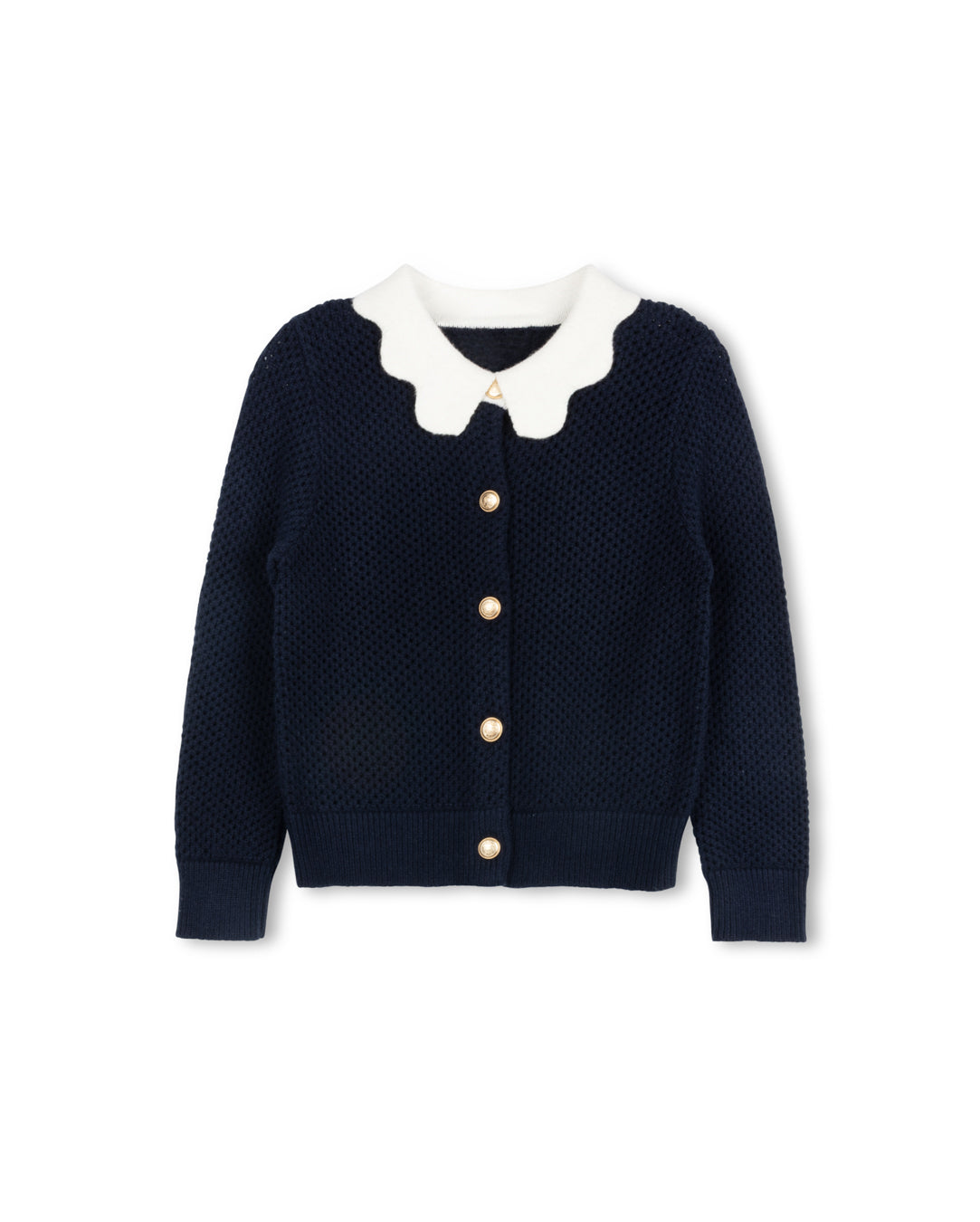 Pointelle Collar Cardigan