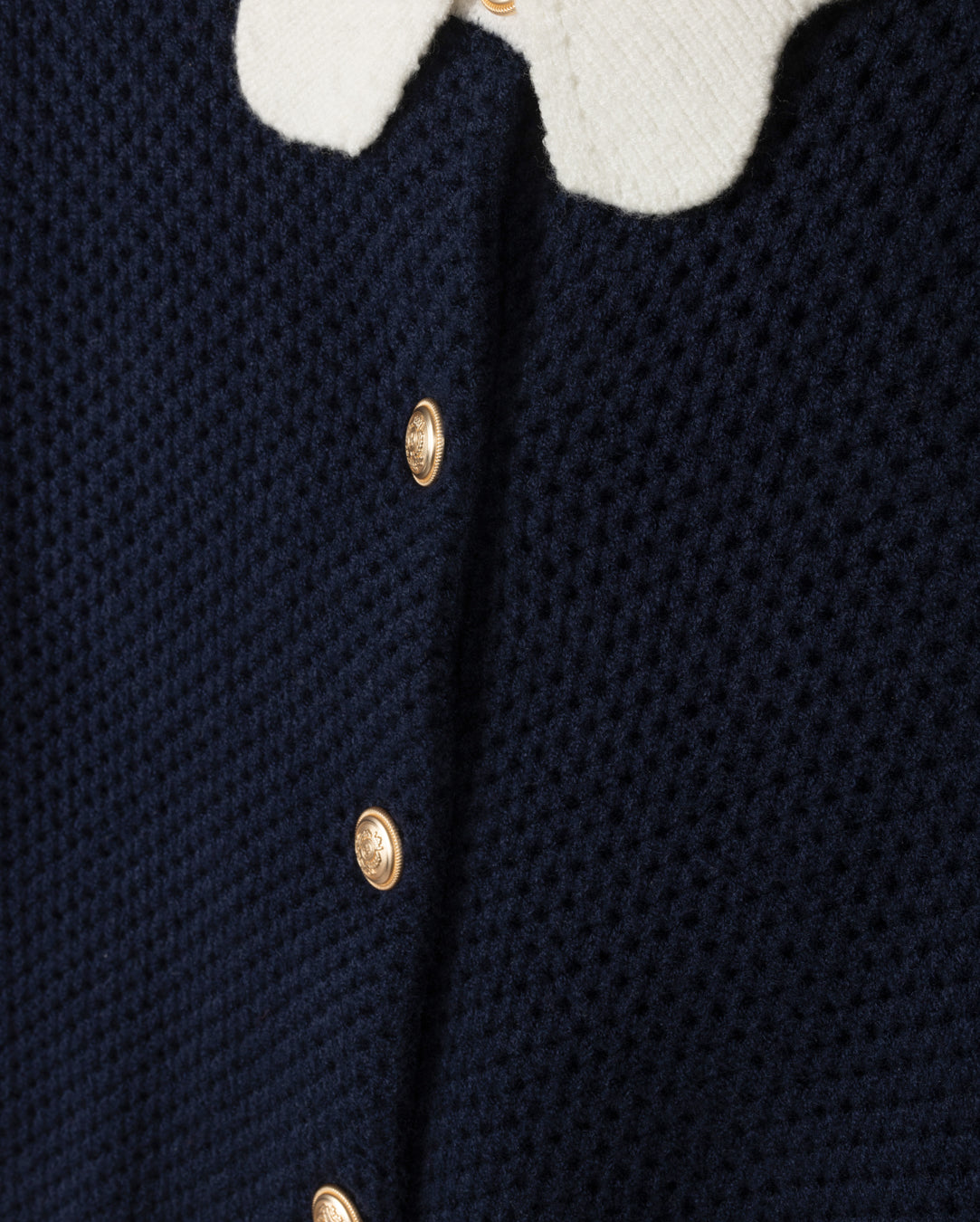 Pointelle Collar Cardigan