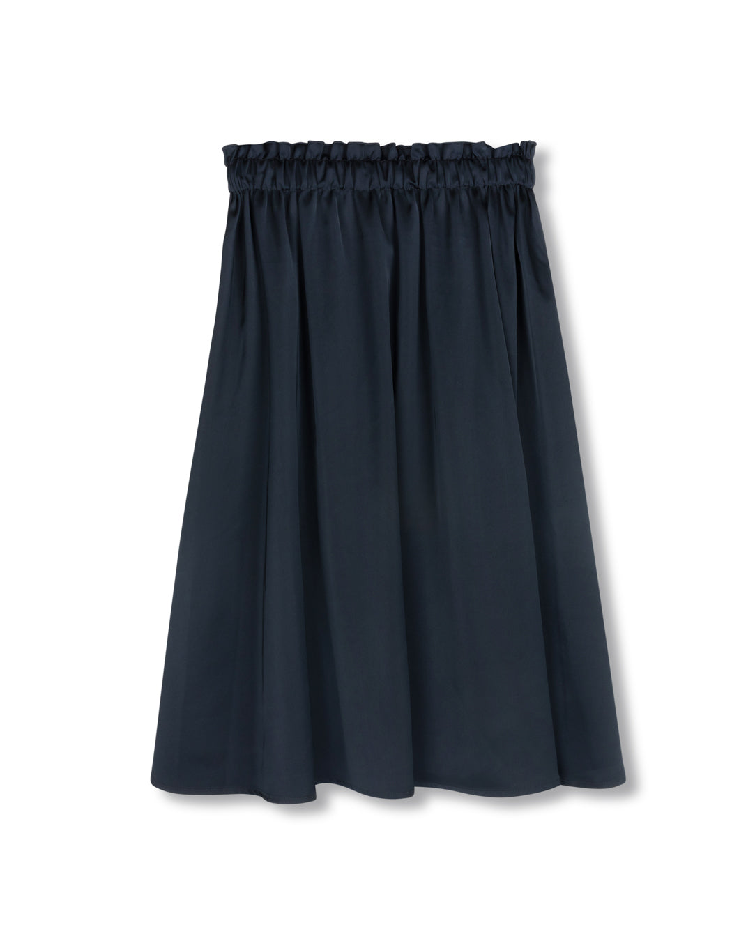 Elastic Ruffle Waisted Full Skirt