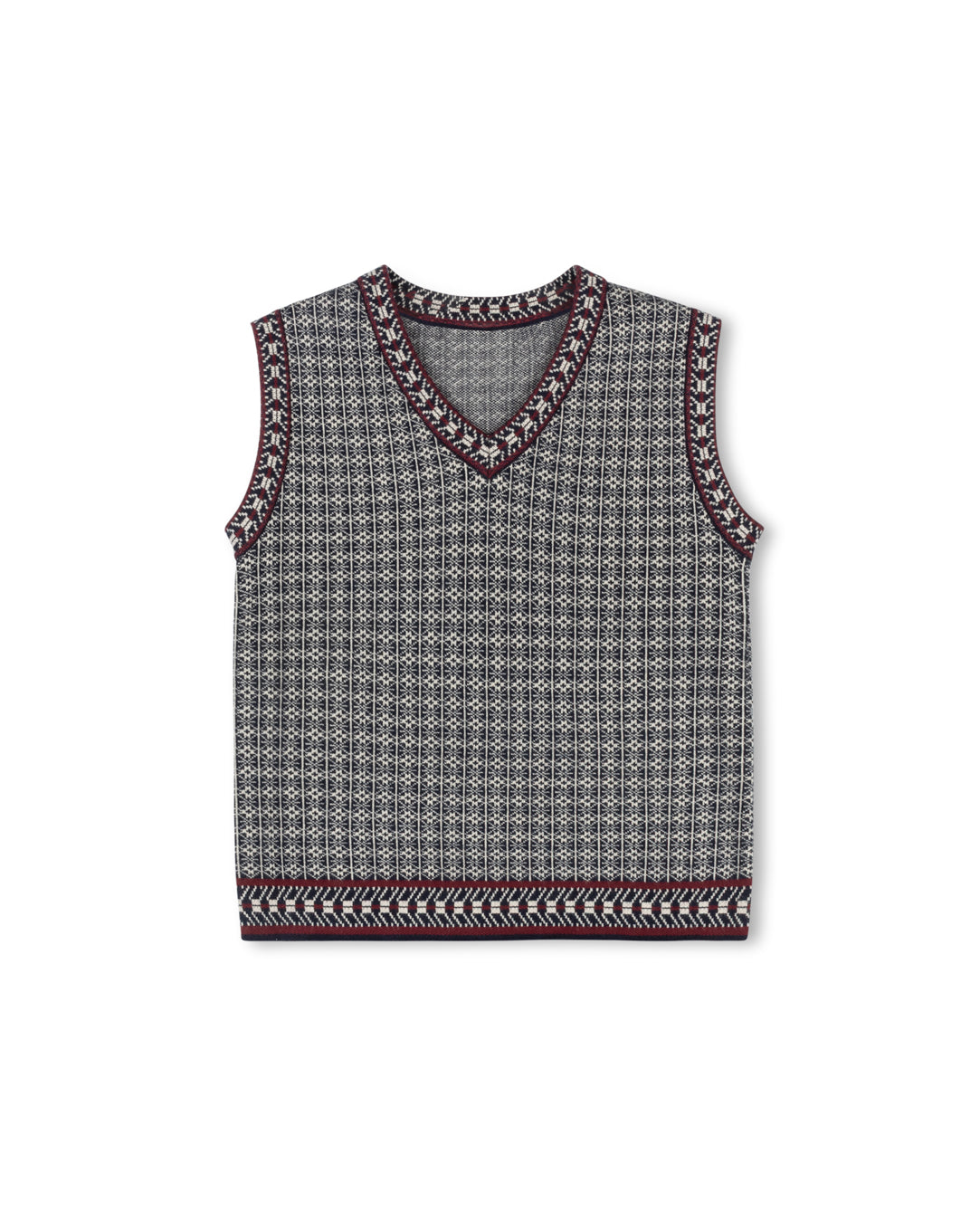 Printed Knit V-Neck Vest