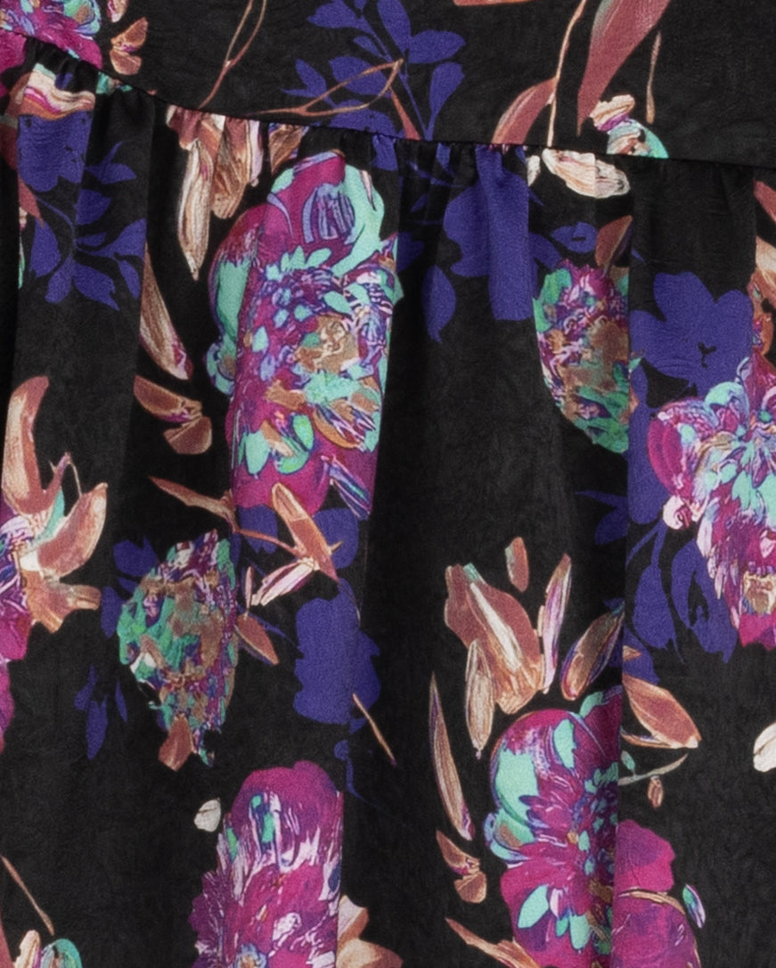Painted Floral Babydoll Dress