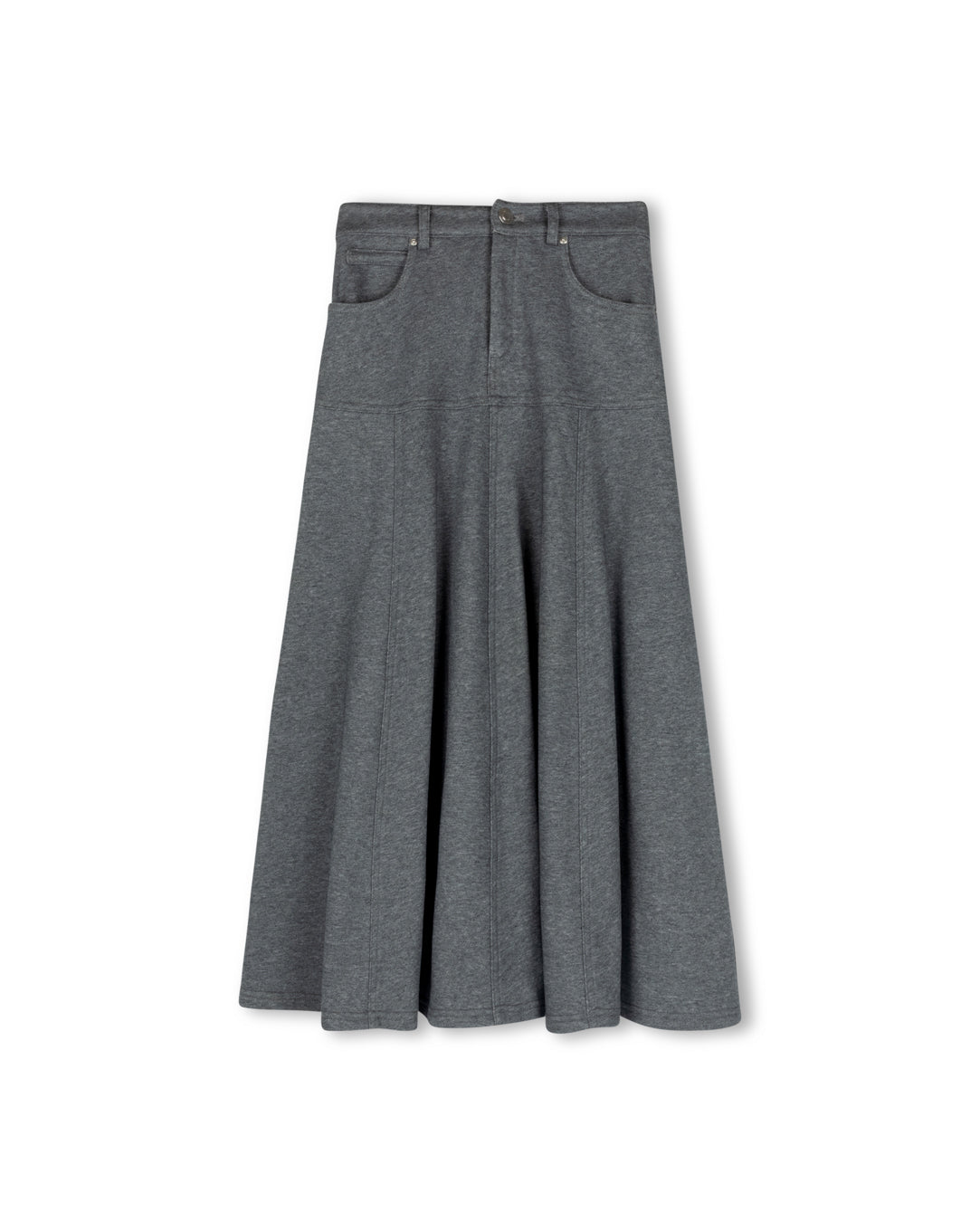 Sweatshirt Flyfront Flair Midi Skirt