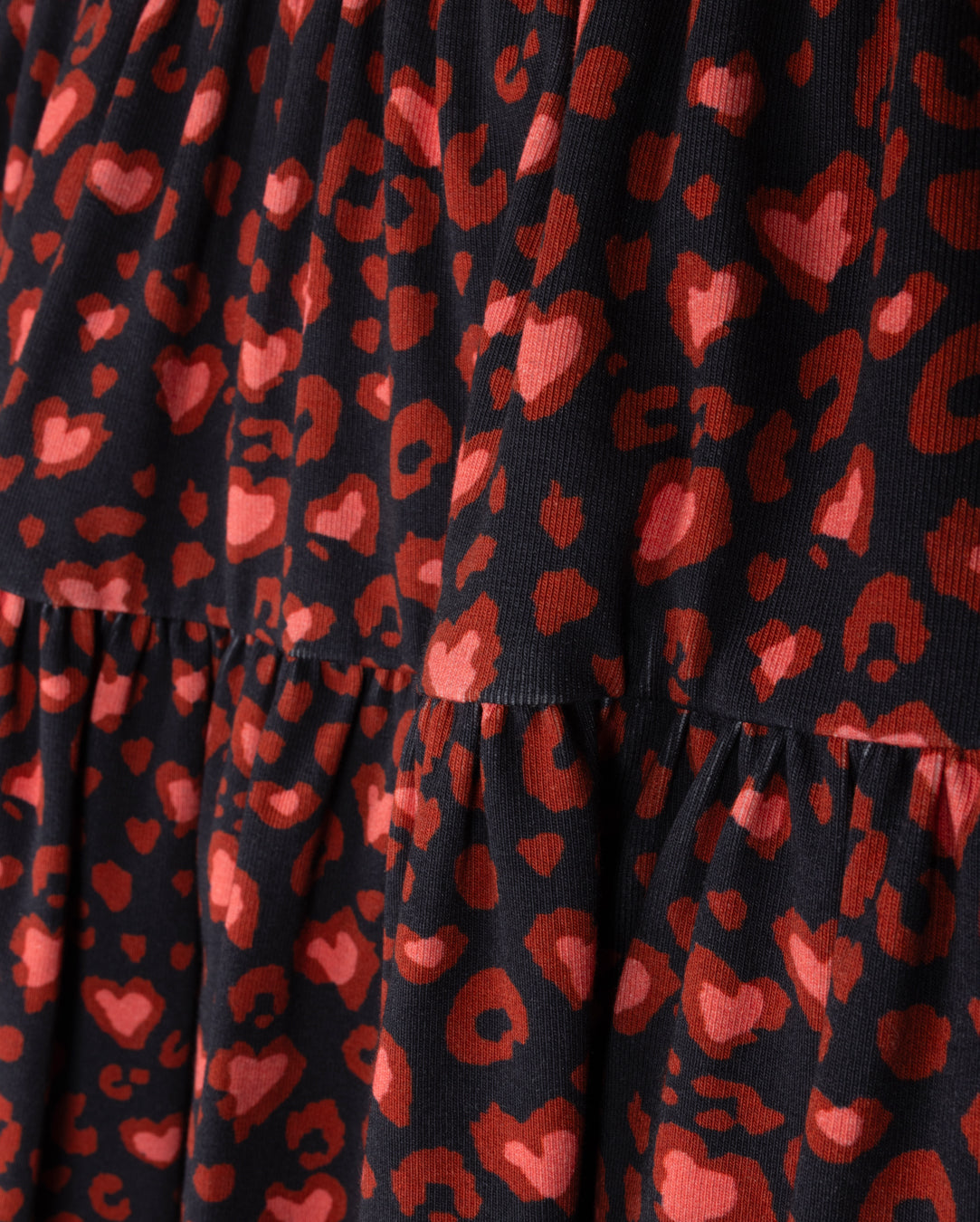 Heart Print Tiered Skirt