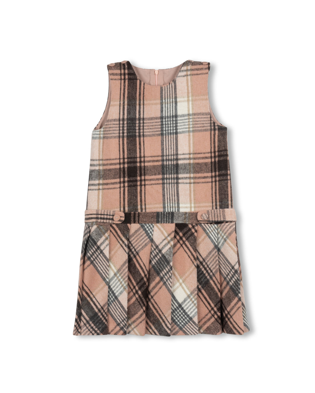 Gilt Wool Plaid Dress