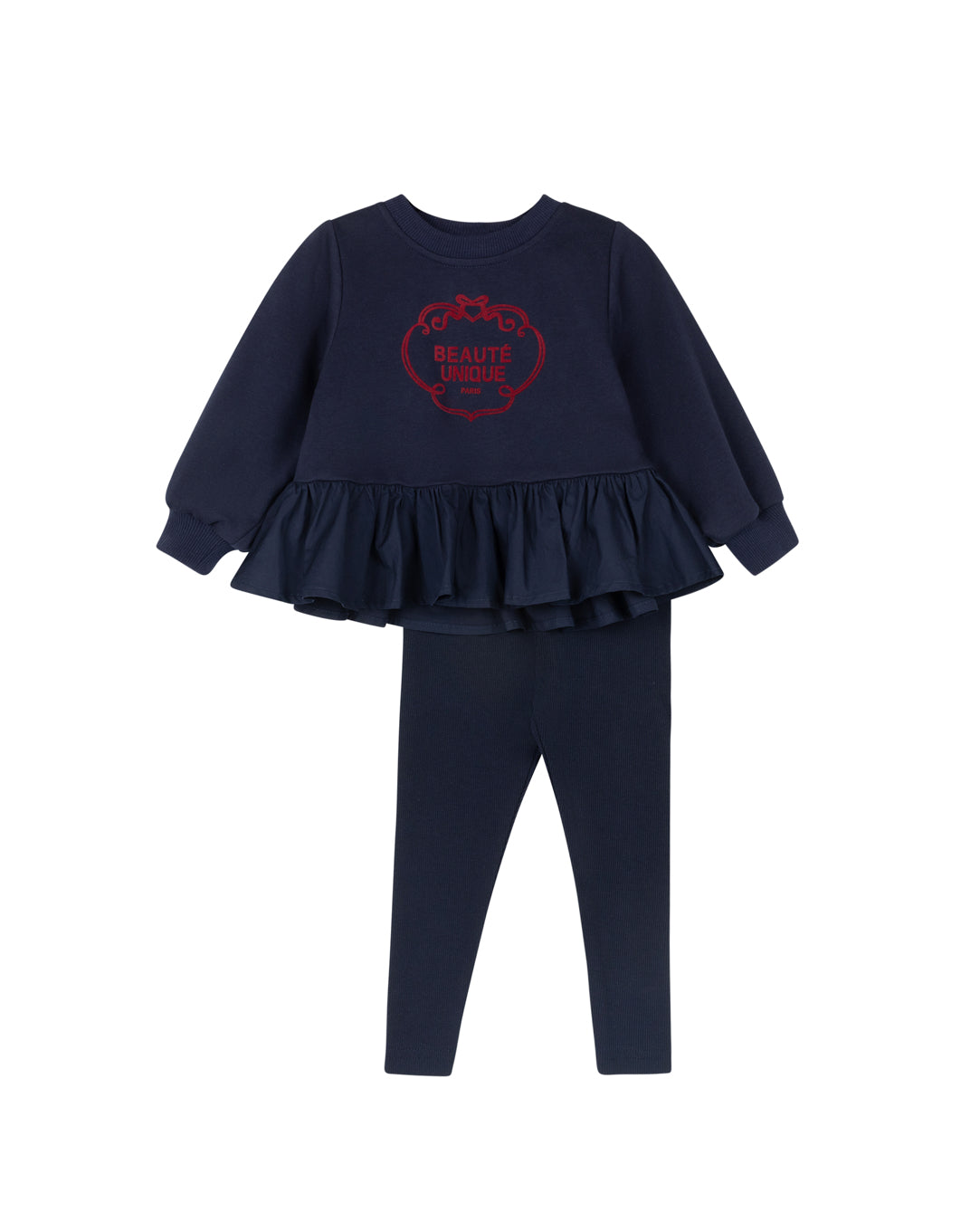 Clear Bottom Ruffle Sweatshirt Set