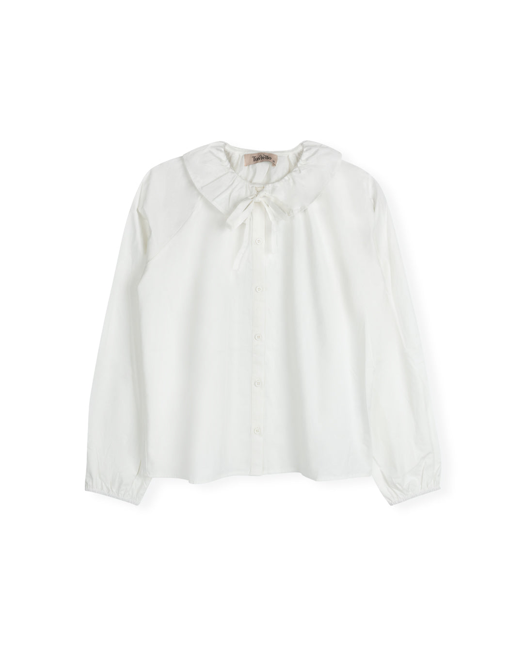 Poplin Ruffle Collar Tie Blouse