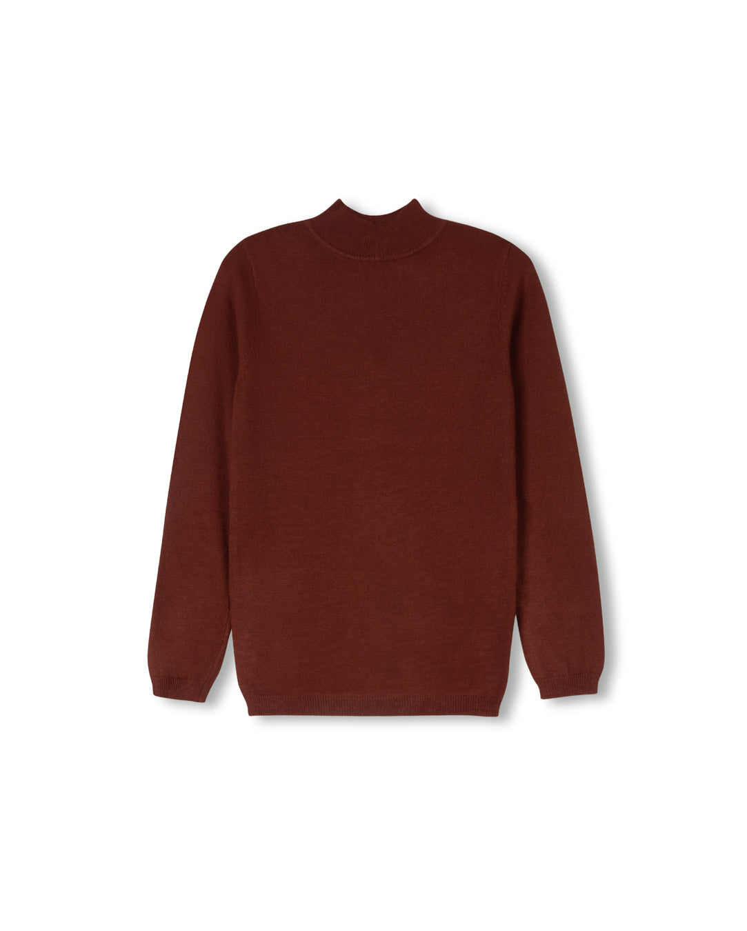 Fine Flat Knit Mock Neck