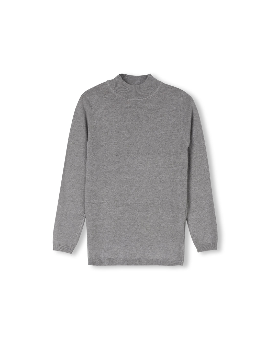 Fine Flat Knit Mock Neck
