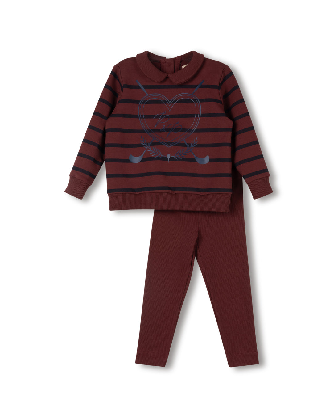 Tema Embroidered Emblem Sweater Set