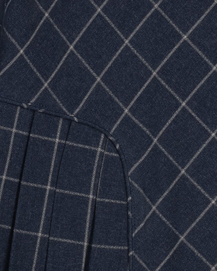 Wool Collared Side Pleat Dress