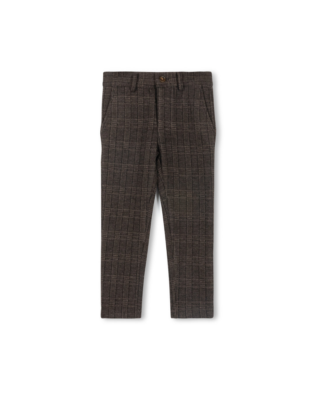 Herringbone Plaid Stretch Pants