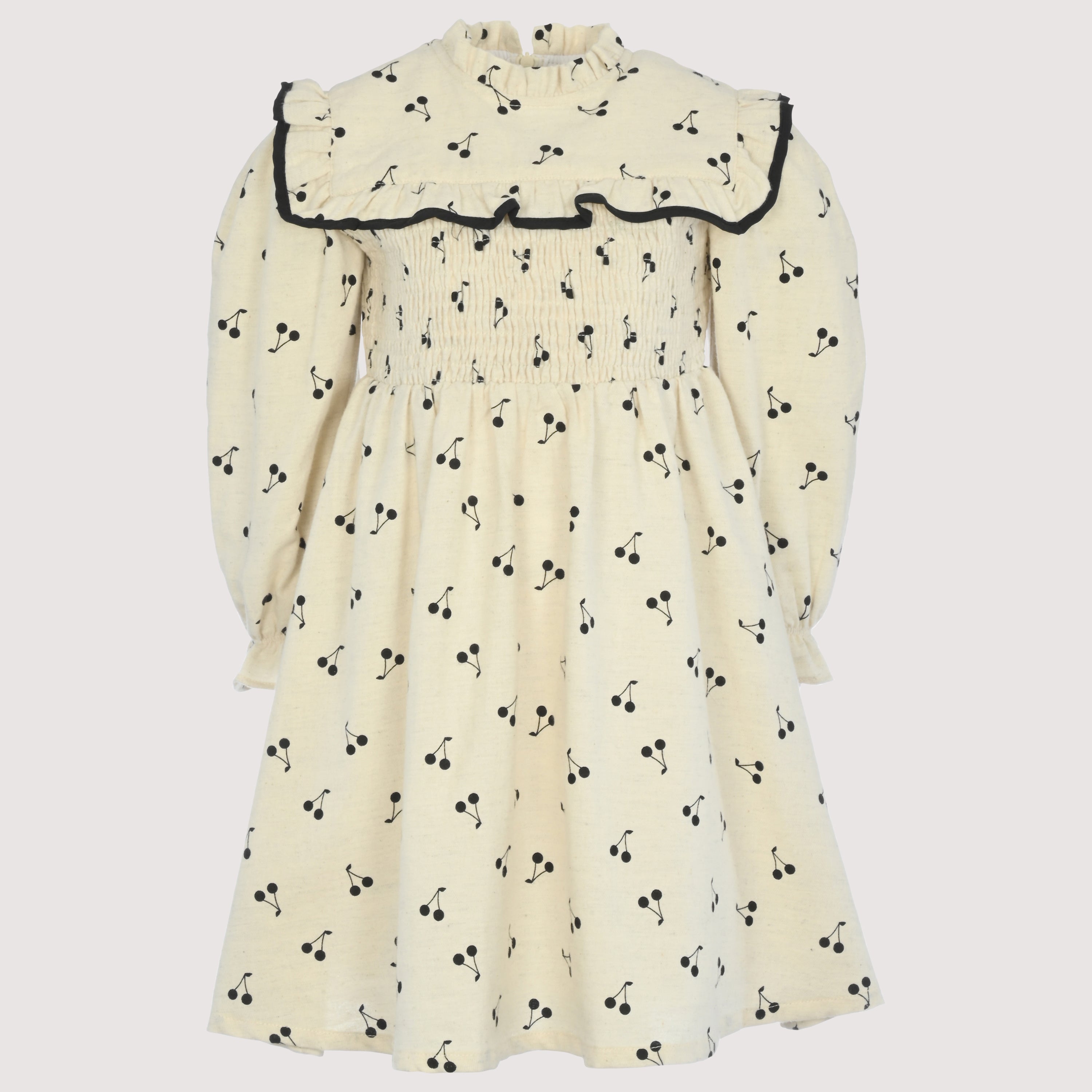 Cherry Print Smocked Bib Dress