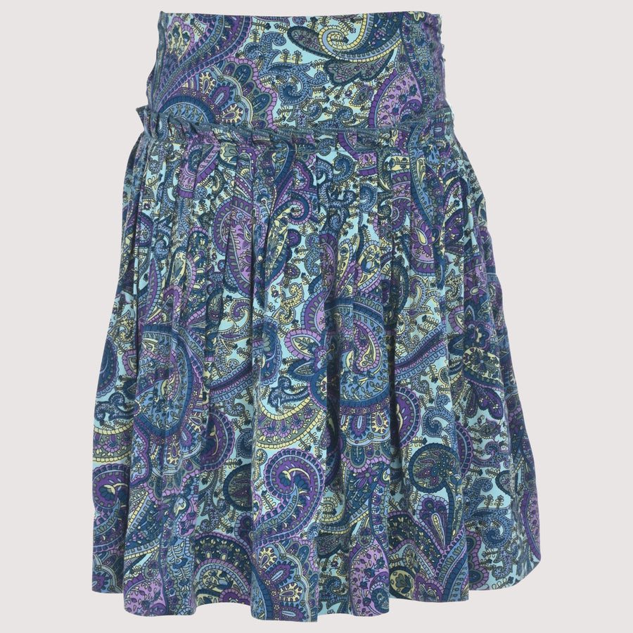 Paisely Drop Pleated Skirt