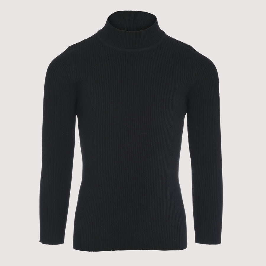 Ribbed Knit Mock Neck Sweater