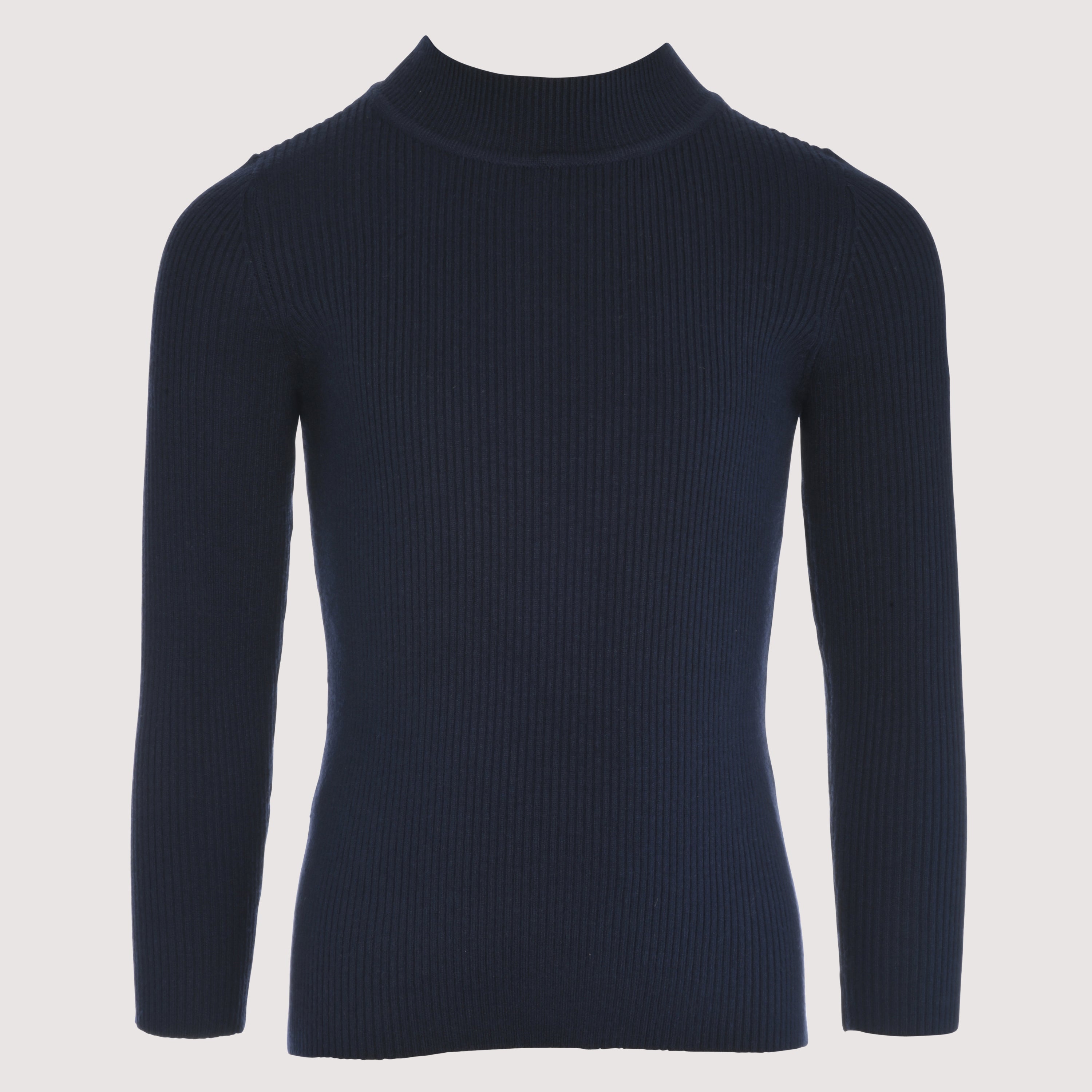 Ribbed Knit Mock Neck Sweater