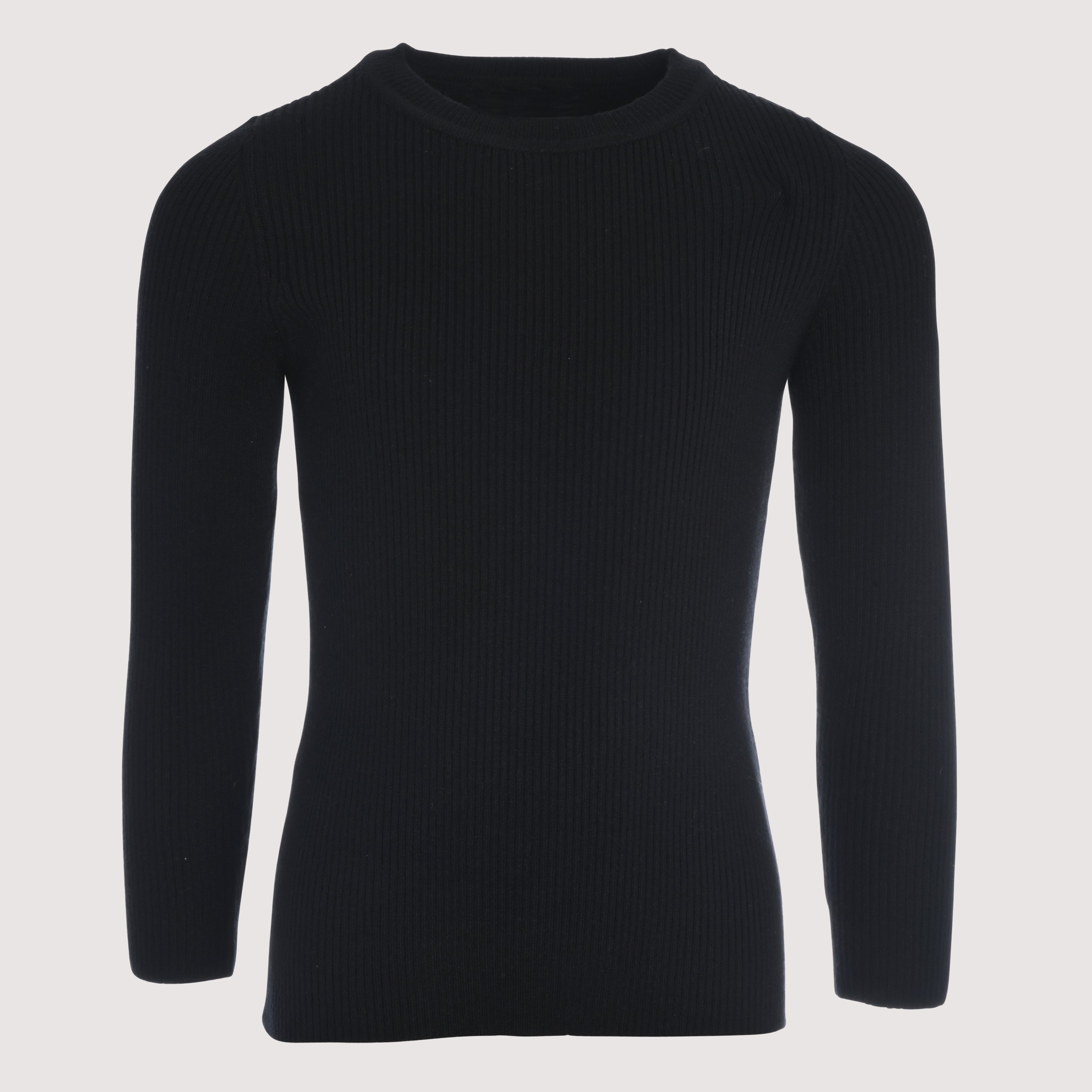 Ribbed Knit Crew Neck Sweater