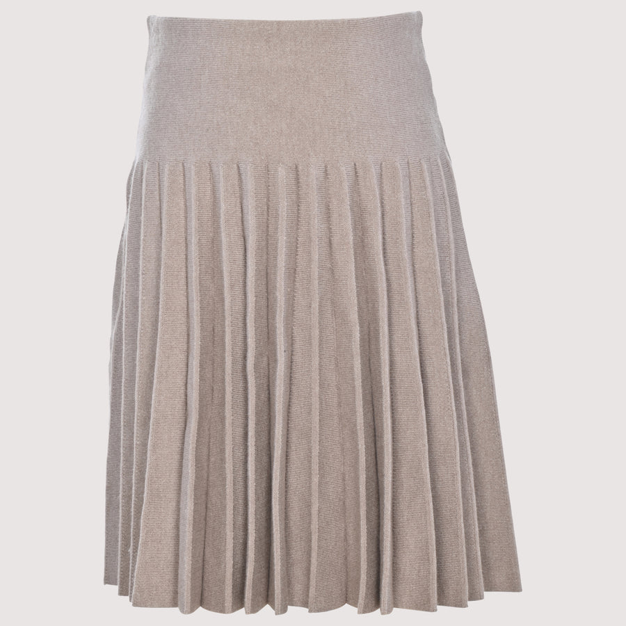 Knit Drop Pleated Skirt