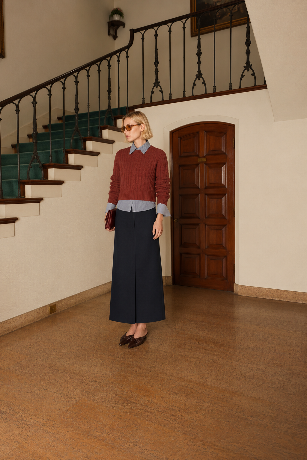 Cable Knit Ribbed Sweater