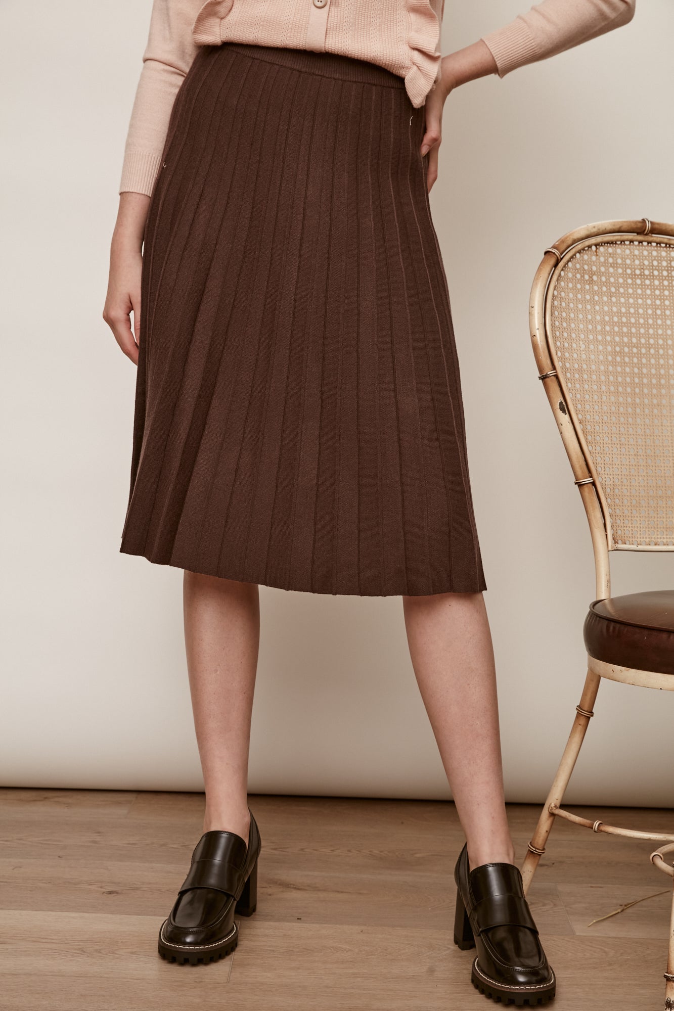 Legacy Sunray Pleated Knit Skirt