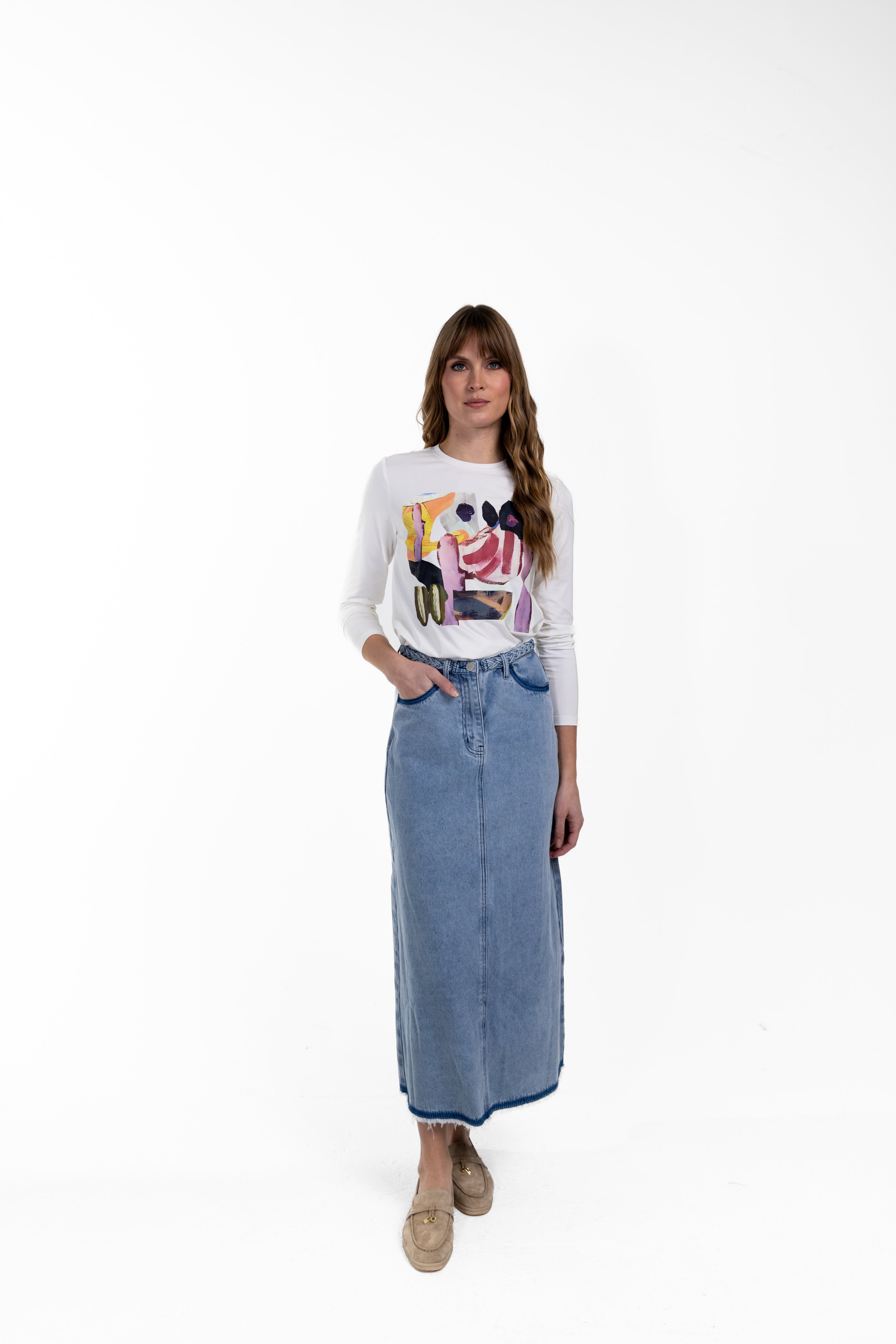 Alicia Denim Maxi Skirt