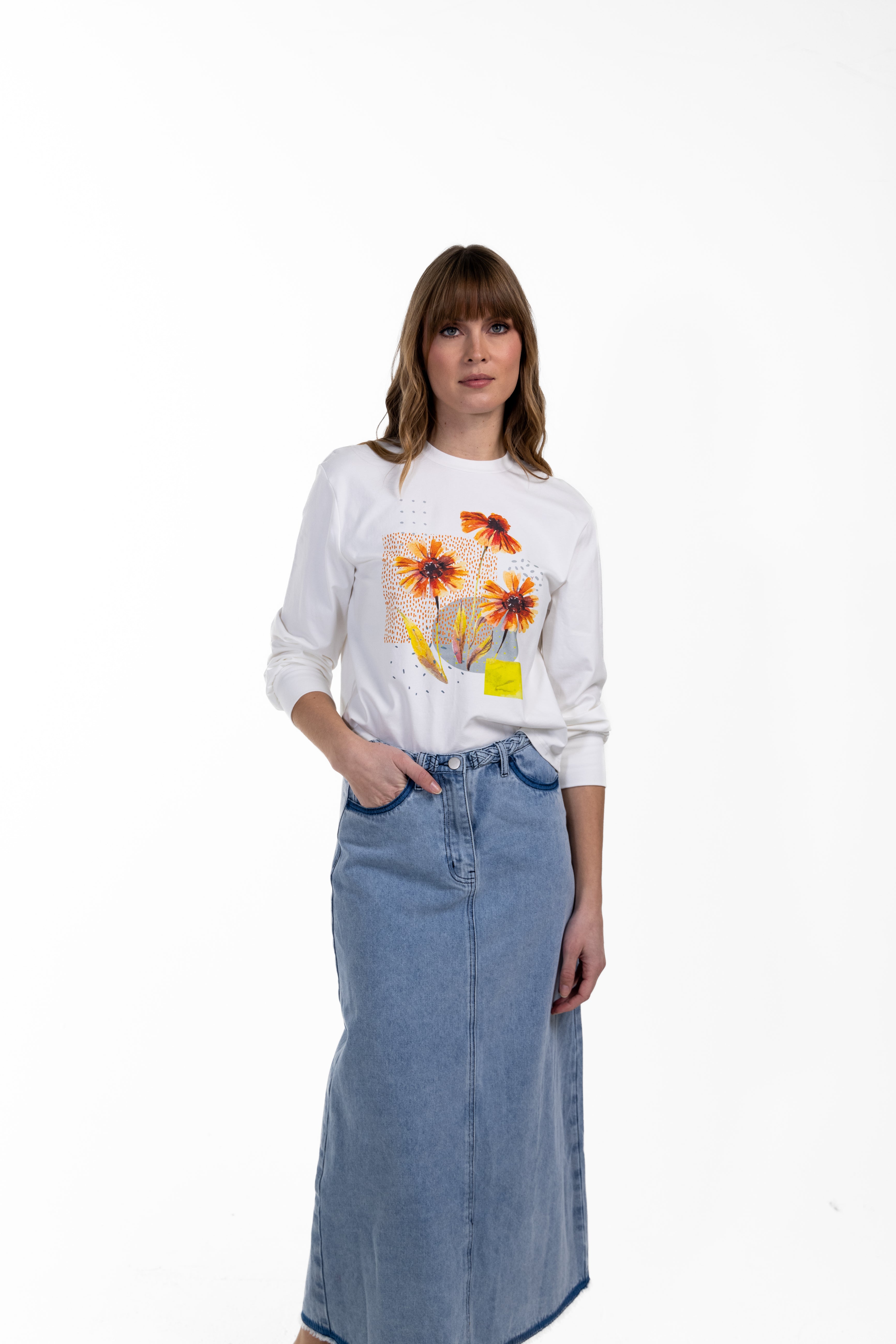 Flower Print On Tee