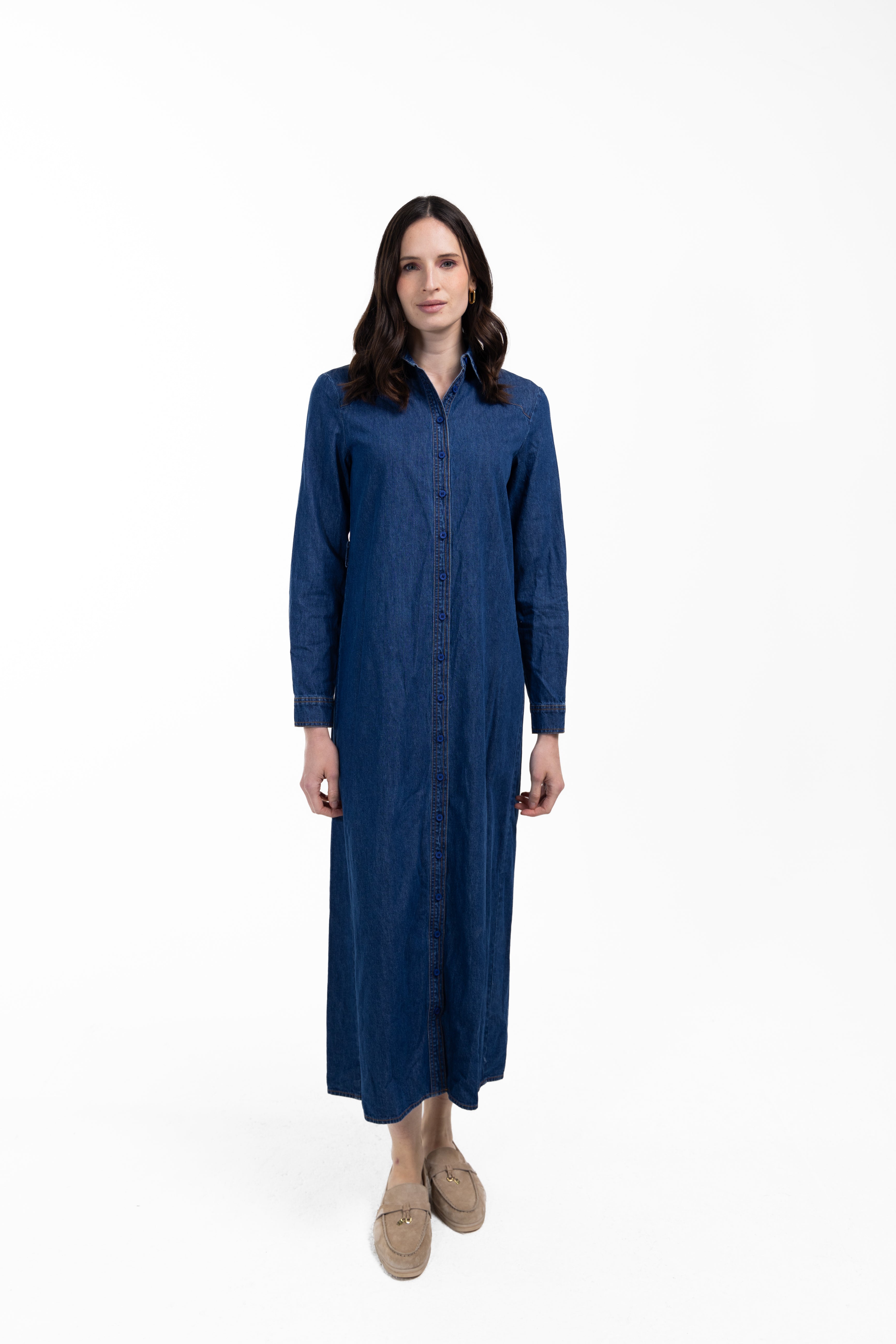 Maxi Denim Shirt Dress