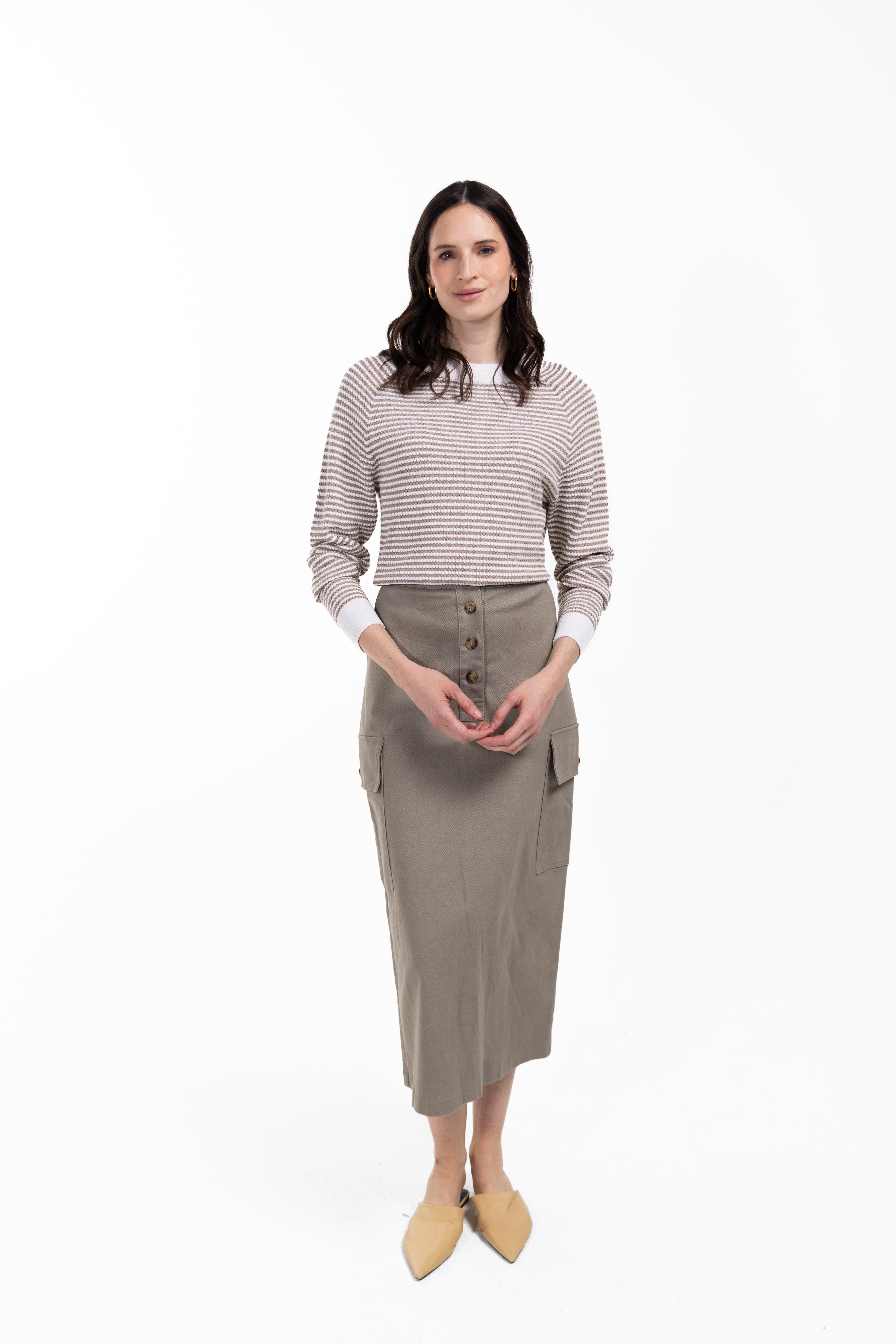 Stretch Pocket Pencil Skirt