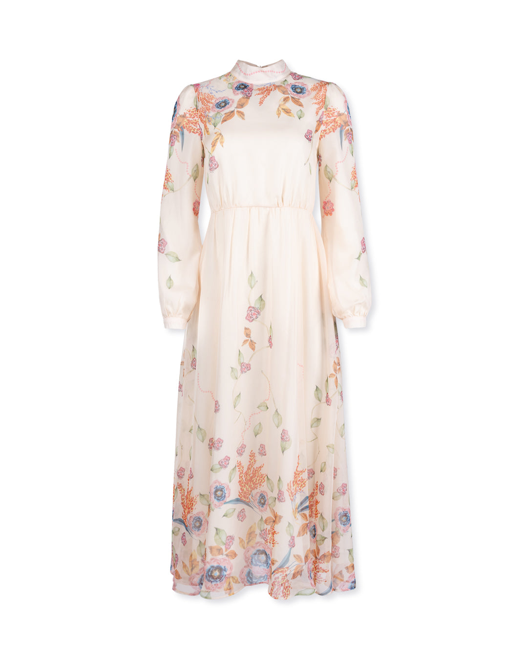 Chiffon Print Detailed Maxi Dress