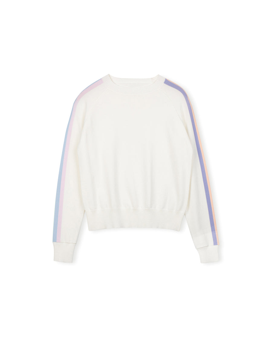 Pastel Rainbow Striped Sleeve Detailed  Top