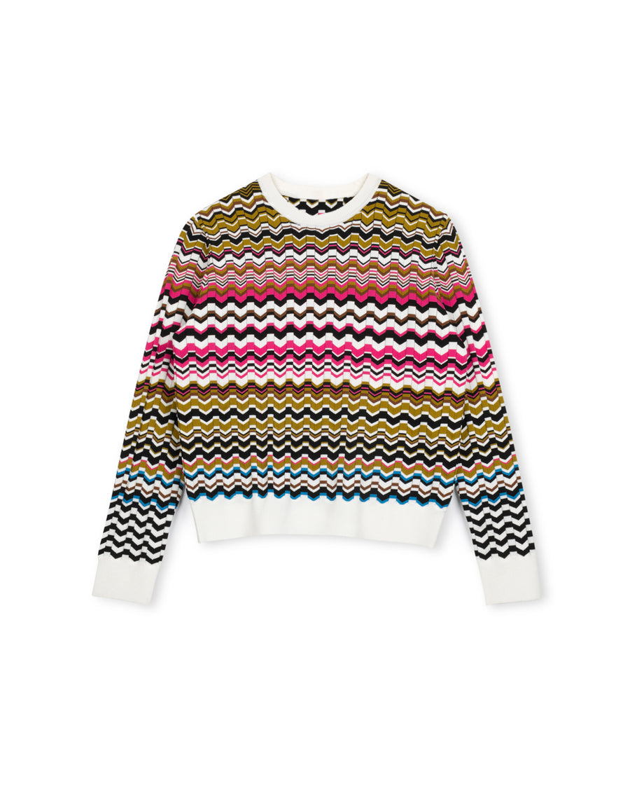Zig Zag Detailed Knit Top