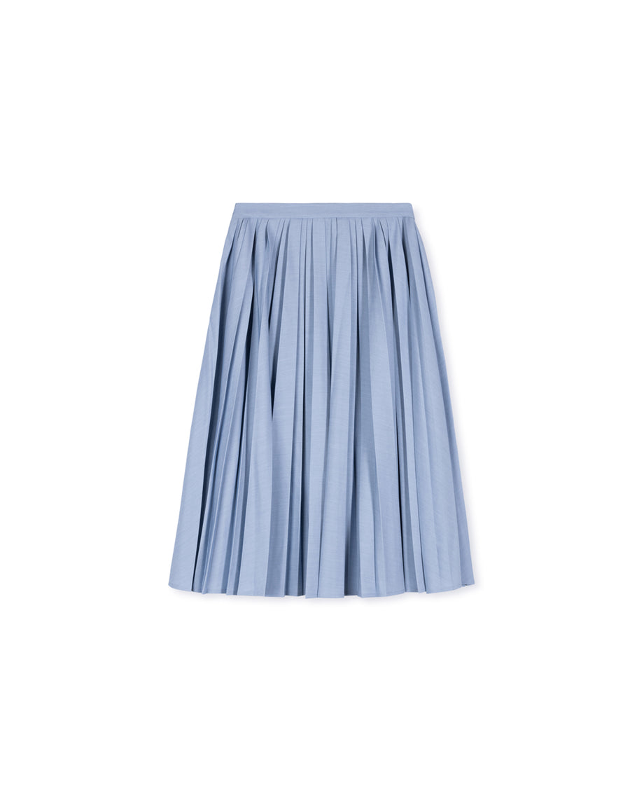 Thin Wool Pleated Skirt