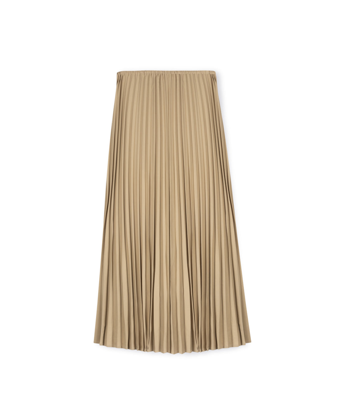 Pleated Elastic Waisted Maxi Skirt