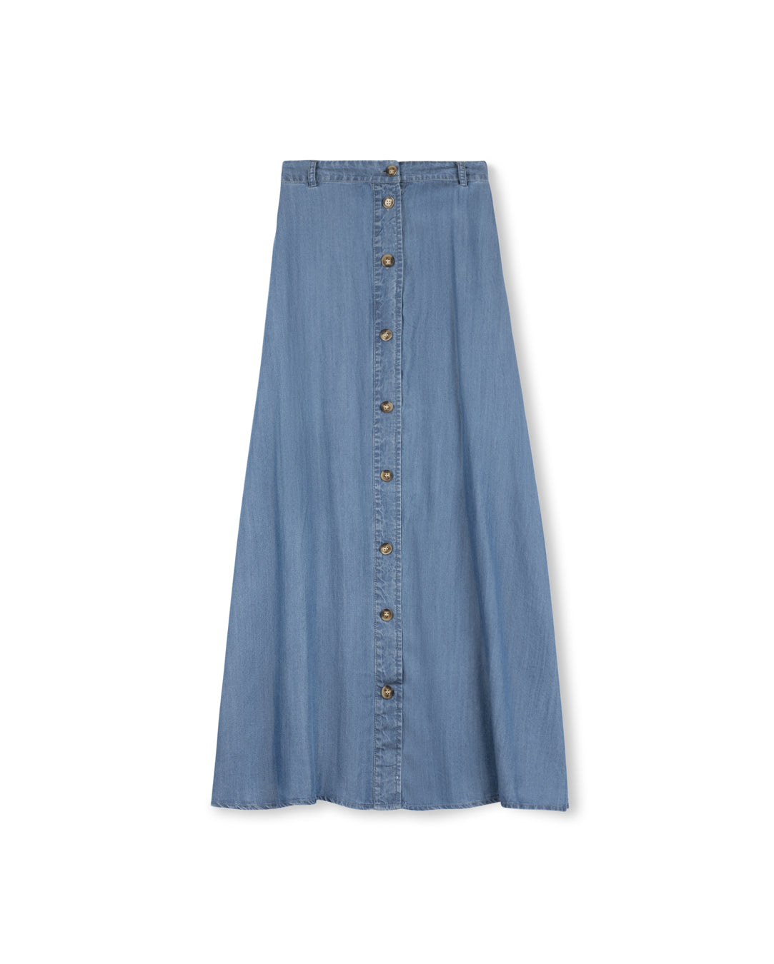 Belt Loop Detailed Denim Maxi Skirt