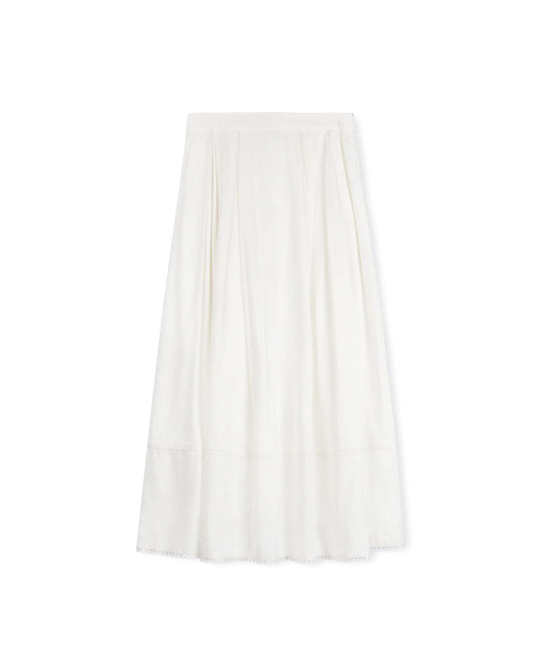 Polished Poplin Eyelet Edged Detailed Skirt