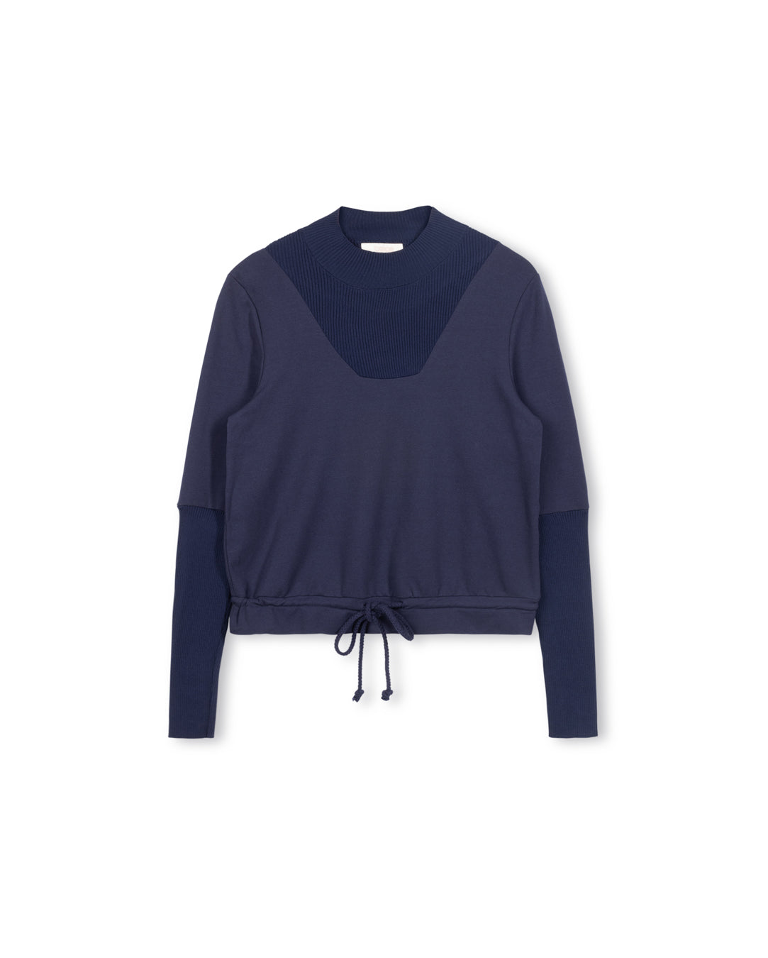 V Knit Ribbed Detailed  T-Shirt