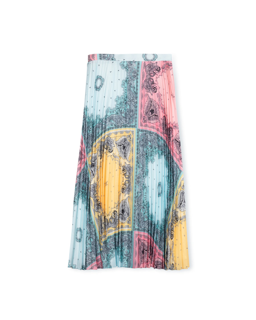 Printed Midi Pleated Skirt