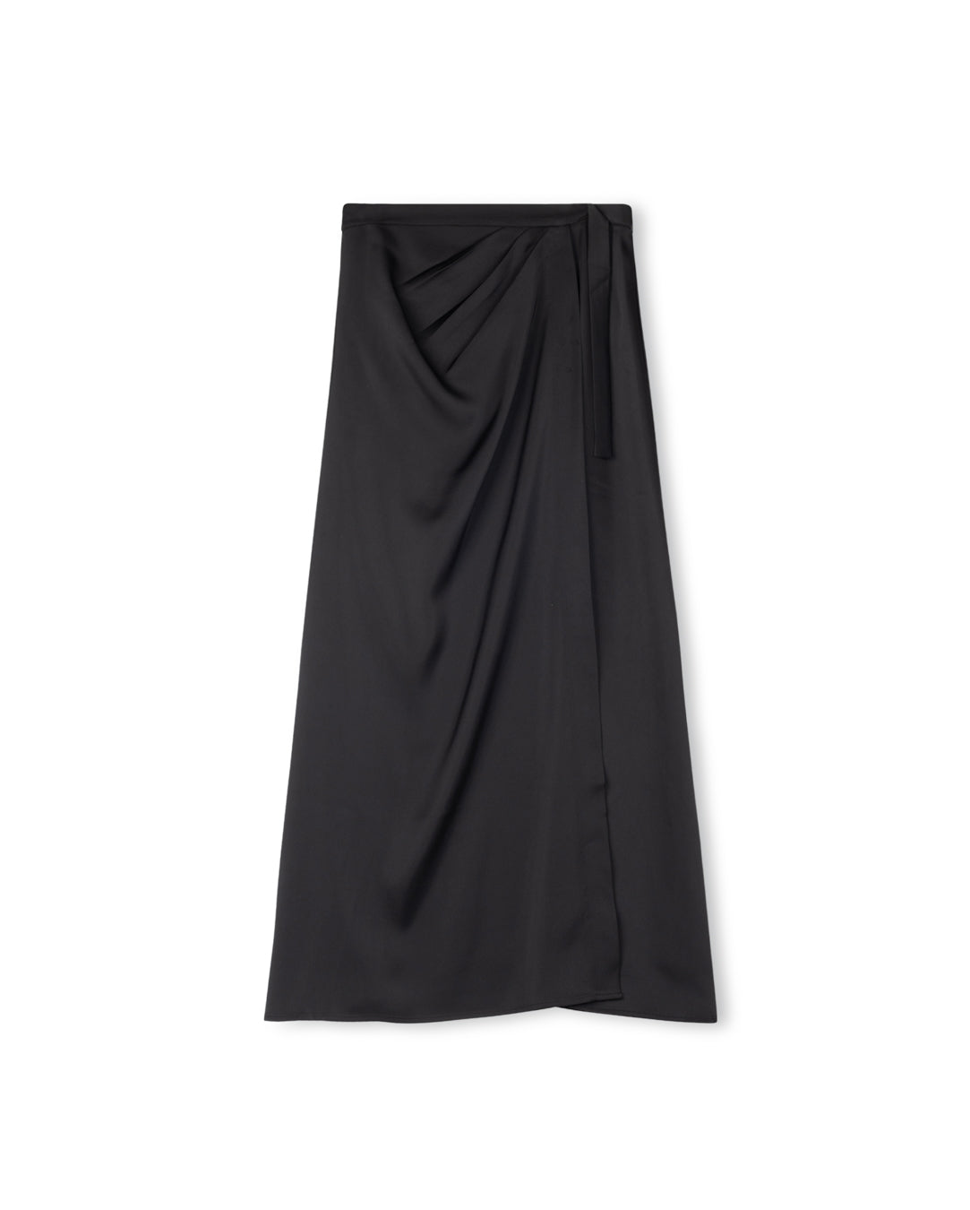 Silky Wrap Maxi Skirt