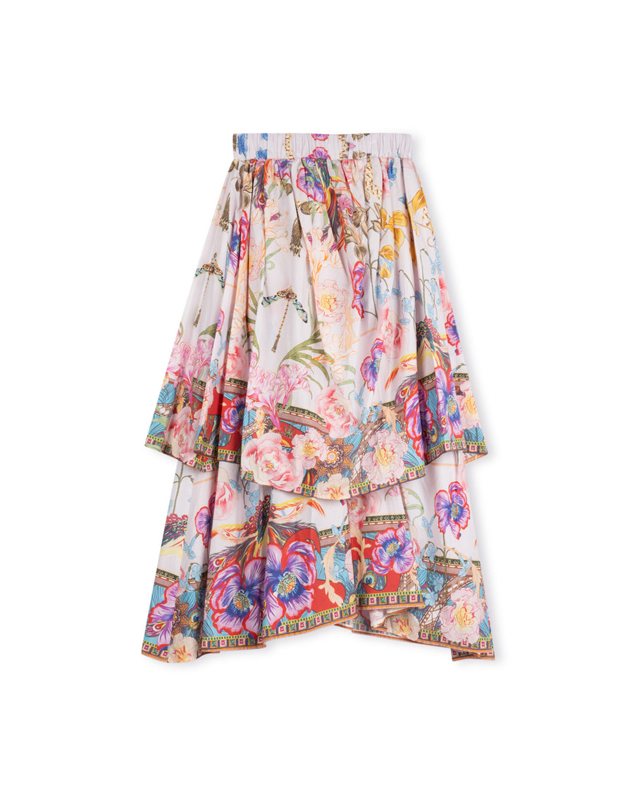 Printed Layered Maxi Skirt