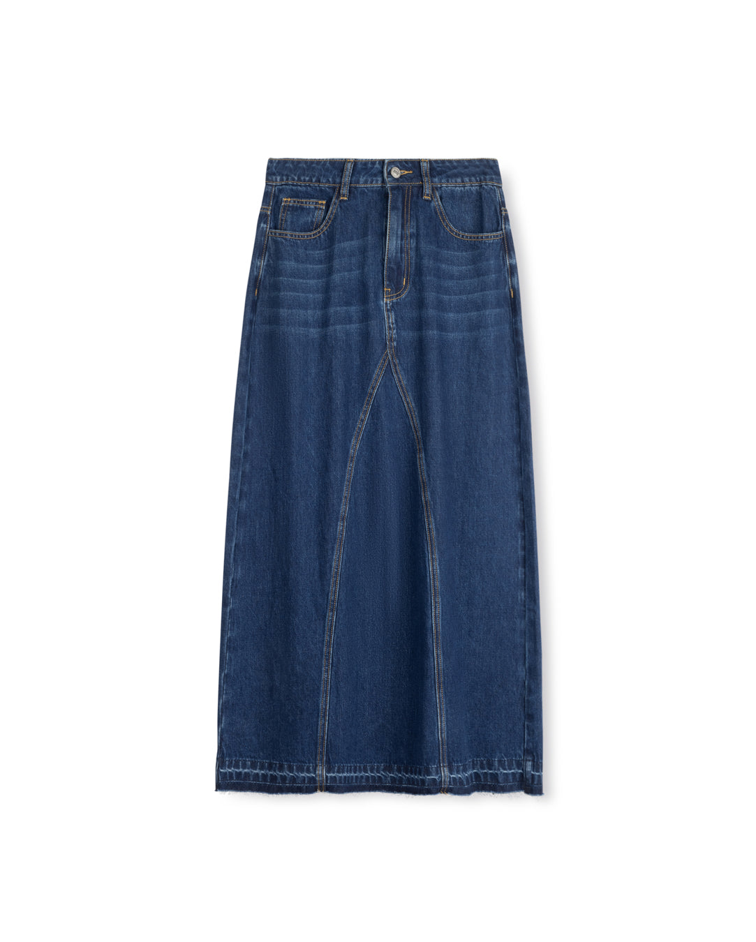 Denim Two Tone Maxi Skirt