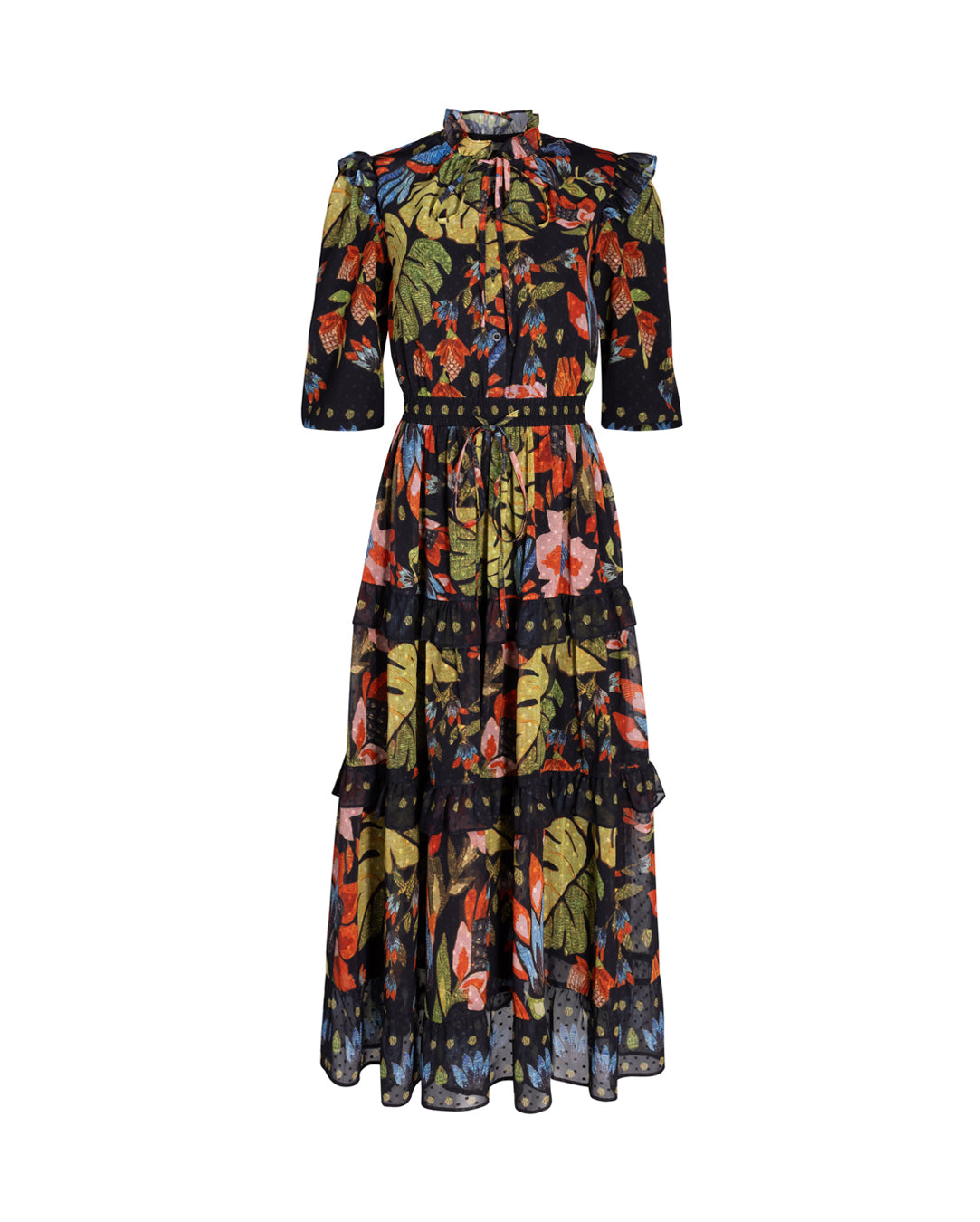 Multi Color Floral Tiered Dress