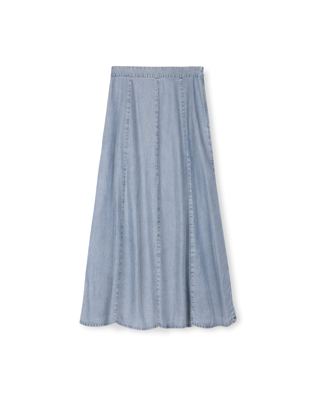 Denim Stitched A-Line Skirt