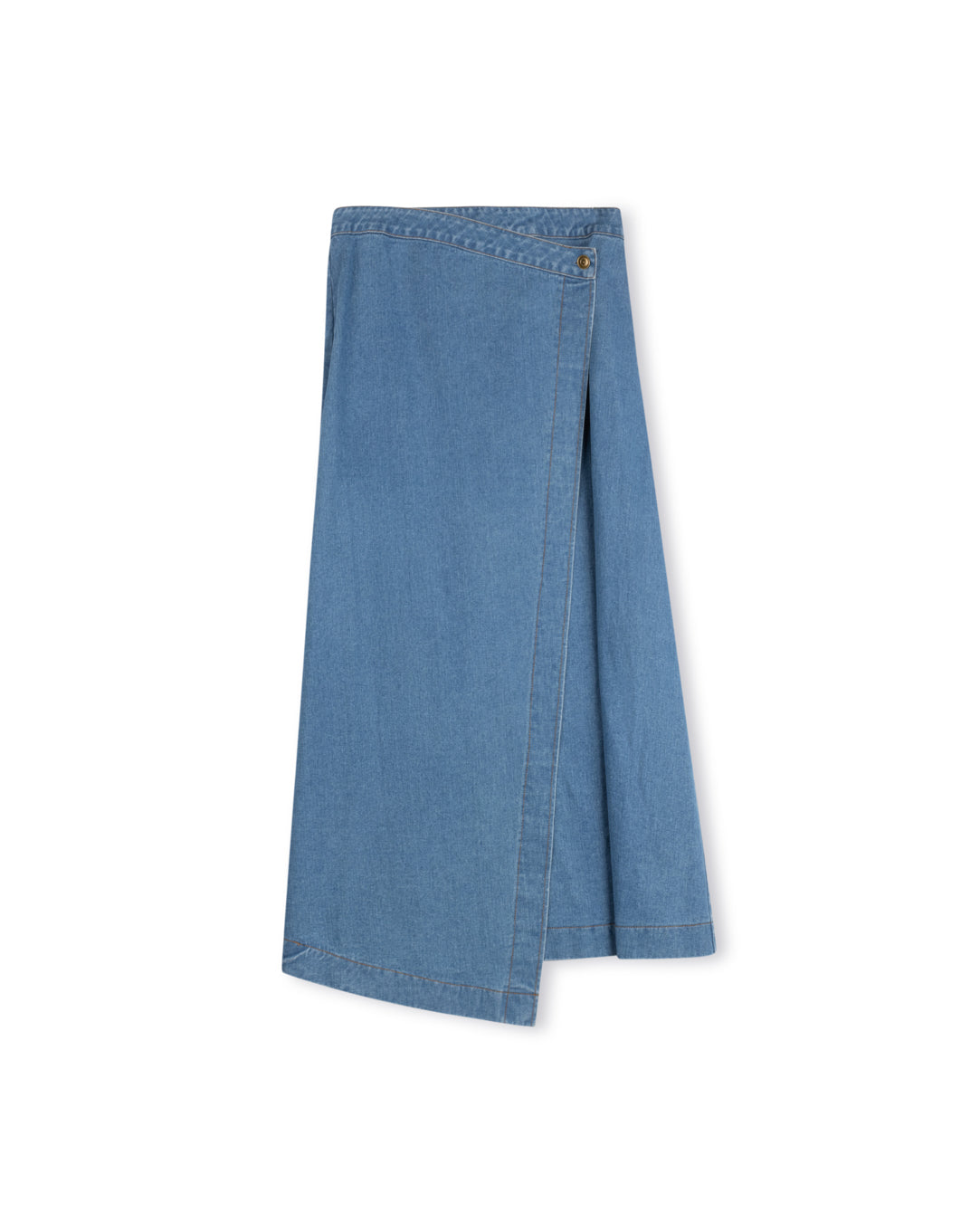 Denim Flap Maxi Skirt