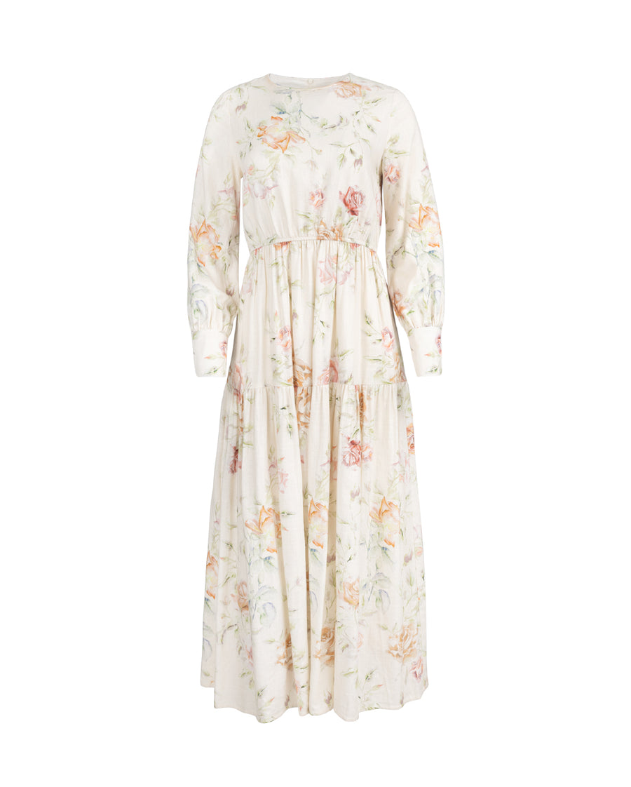 Faded Floral Printed Maxi Dress
