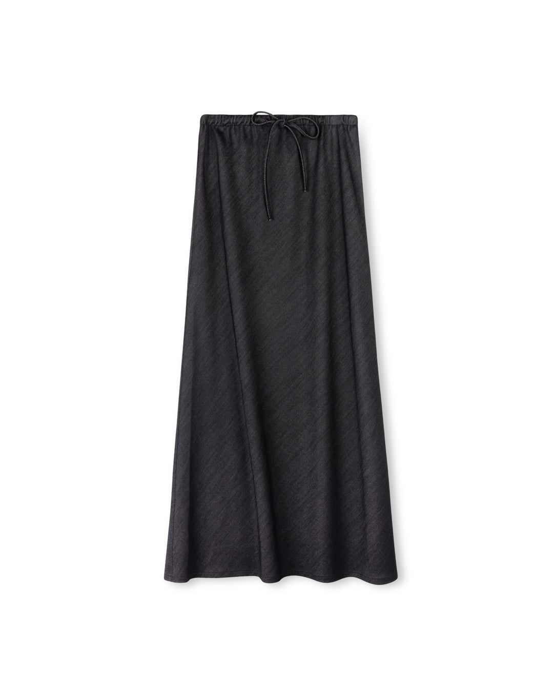 Draw String Denim Slip Skirt