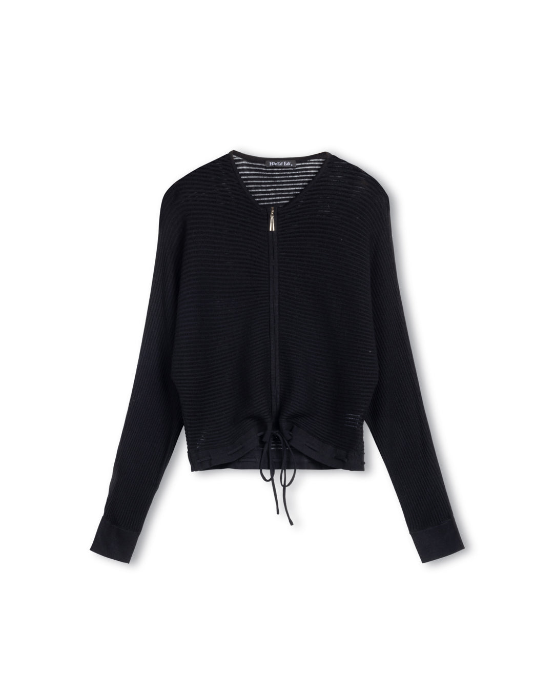 Mesh Crew Neck Zip Up